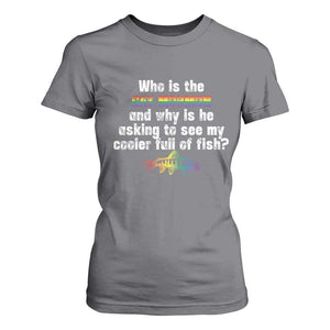 Funny Who Is The Gay Mormon And Why Is He Asking To See My Cooler Full Of Fish T Shirt For Women LGBT Rainbow Fish TS11 Charcoal Print Your Wear