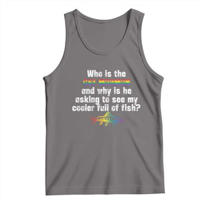 Funny Who Is The Gay Mormon And Why Is He Asking To See My Cooler Full Of Fish Tank Top LGBT Rainbow Fish TS11 Deep Heather Print Your Wear