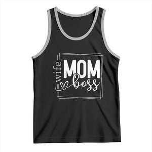 Funny Wife Mom Boss Tank Top Motherhood Mother's Day TS11 Black Athletic Heather Print Your Wear
