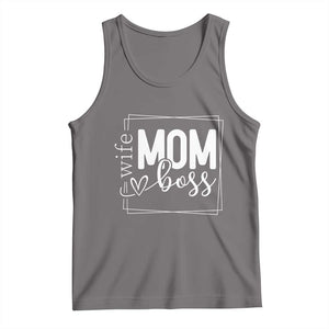 Funny Wife Mom Boss Tank Top Motherhood Mother's Day TS11 Deep Heather Print Your Wear