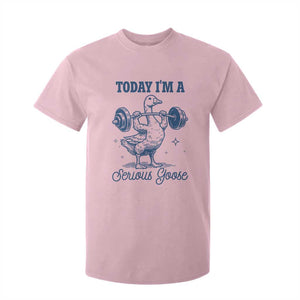 Funny Workout Silly Goose T Shirt For Kid Today I'm A Serious Goose Lifting Weights Gym TS02 Light Pink Print Your Wear