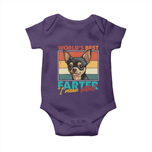 Funny World's Best Farter I Mean Father Baby Onesie Dog Dad TS11 Purple Print Your Wear