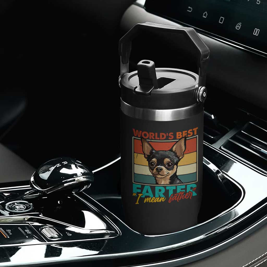 Funny World's Best Farter I Mean Father Flip Straw Tumbler Dog Dad TS11 Print Your Wear