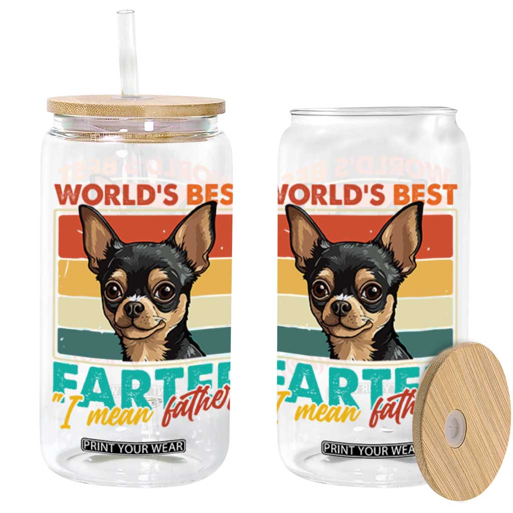 Funny World's Best Farter I Mean Father Glass Can Dog Dad TS11 Black Print Your Wear
