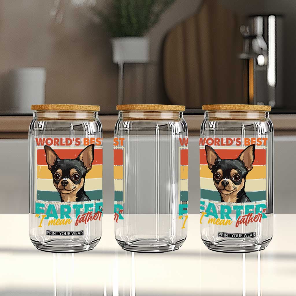 Funny World's Best Farter I Mean Father Glass Can Dog Dad TS11 Print Your Wear