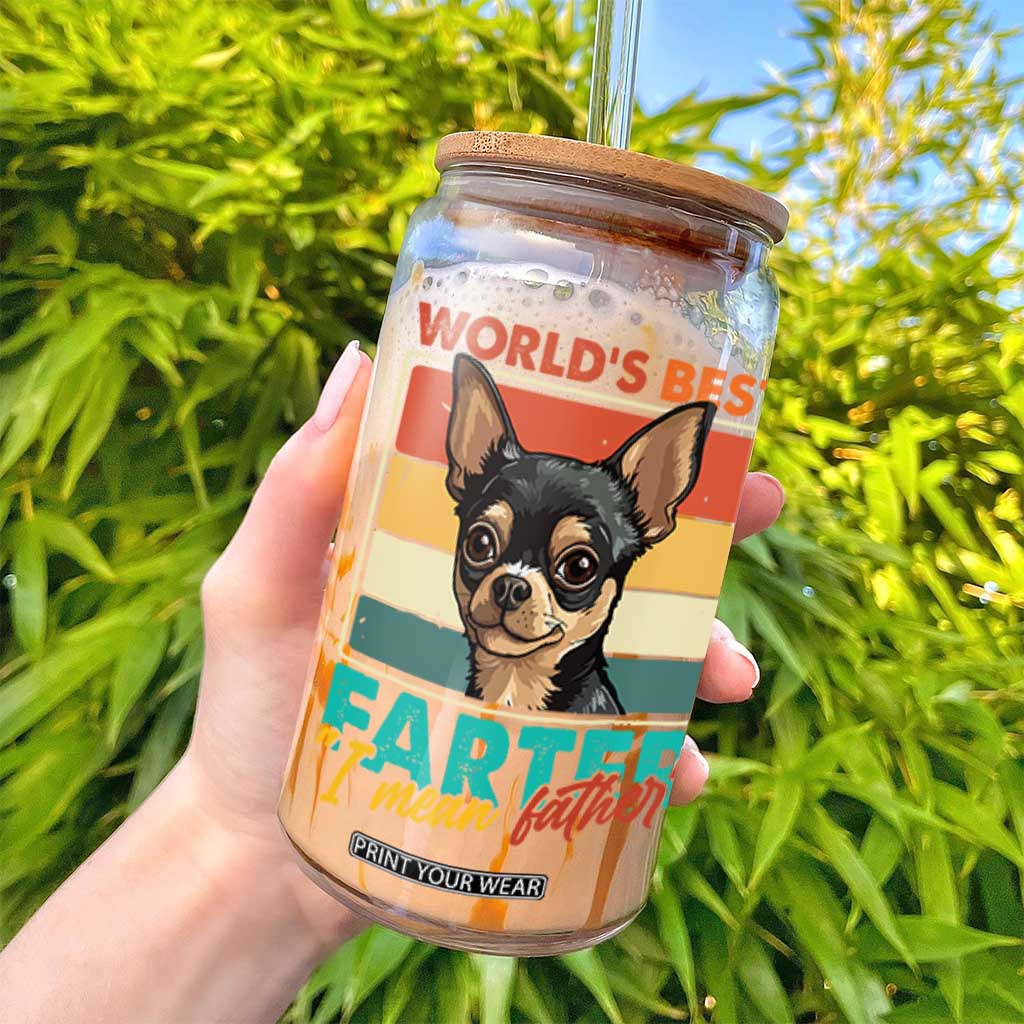 Funny World's Best Farter I Mean Father Glass Can Dog Dad TS11 Print Your Wear