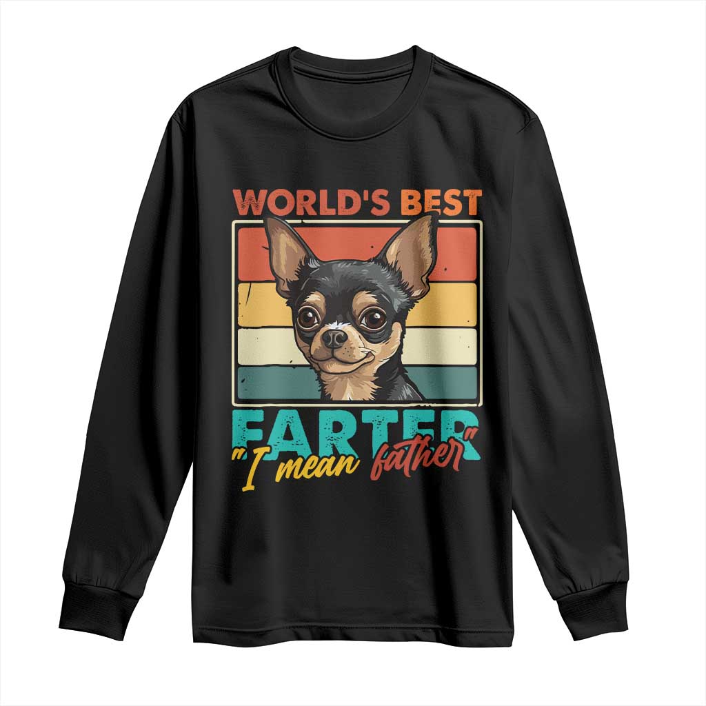 Funny World's Best Farter I Mean Father Long Sleeve Shirt Dog Dad TS11 Black Print Your Wear