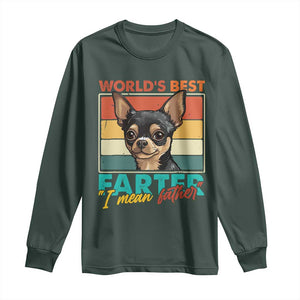 Funny World's Best Farter I Mean Father Long Sleeve Shirt Dog Dad TS11 Dark Forest Green Print Your Wear