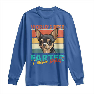 Funny World's Best Farter I Mean Father Long Sleeve Shirt Dog Dad TS11 Royal Blue Print Your Wear
