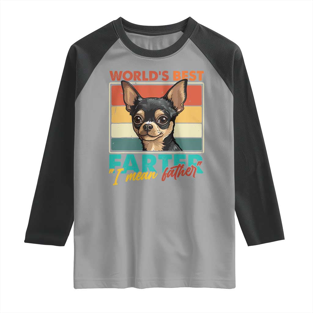 Funny World's Best Farter I Mean Father Raglan Shirt Dog Dad TS11 Sport Gray Black Print Your Wear