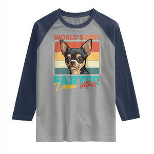 Funny World's Best Farter I Mean Father Raglan Shirt Dog Dad TS11 Sport Gray Navy Print Your Wear