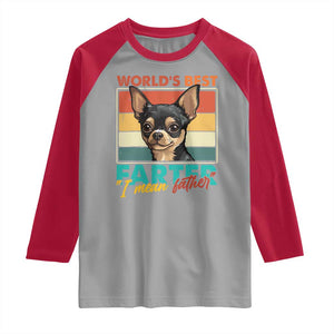 Funny World's Best Farter I Mean Father Raglan Shirt Dog Dad TS11 Sport Gray Red Print Your Wear