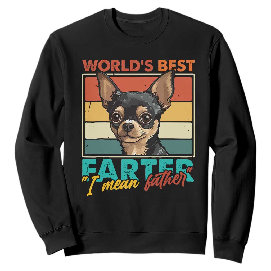 Funny World's Best Farter I Mean Father Sweatshirt Dog Dad TS11 Black Print Your Wear