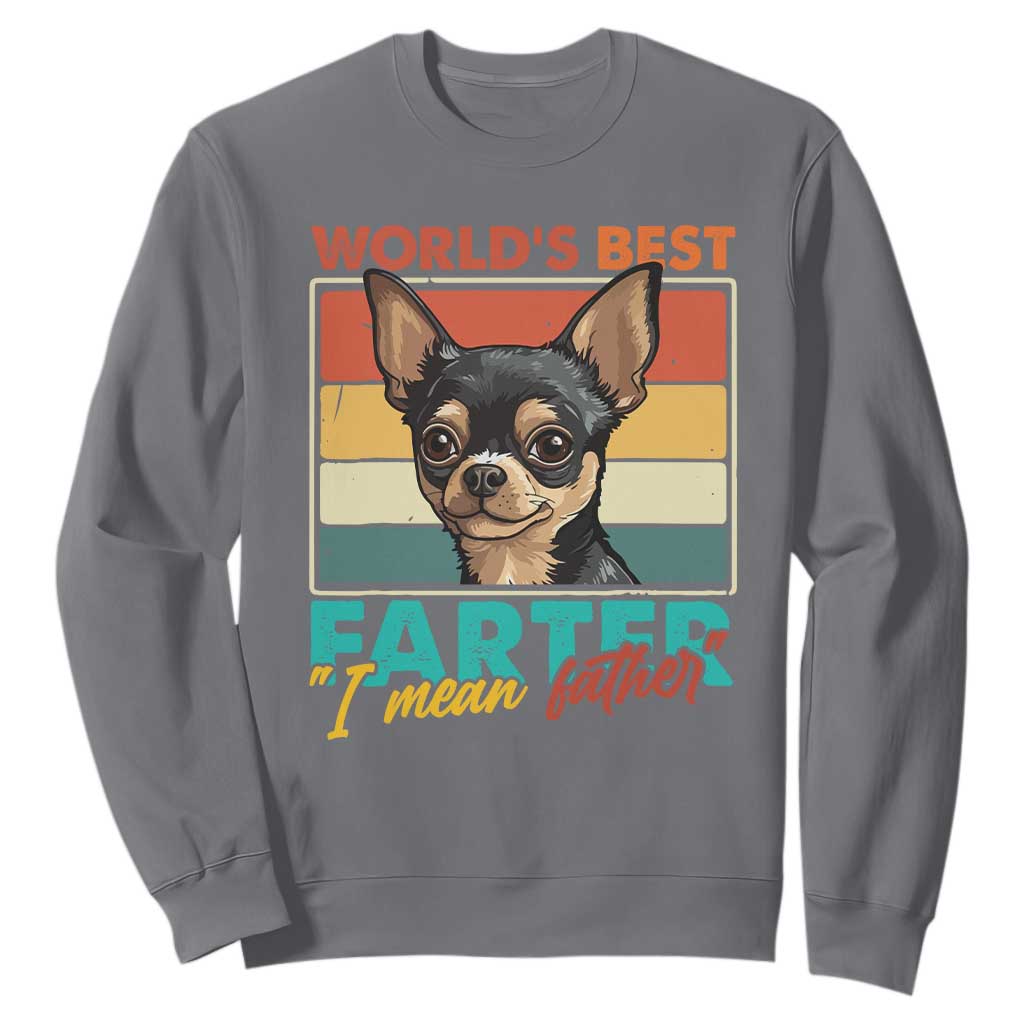 Funny World's Best Farter I Mean Father Sweatshirt Dog Dad TS11 Charcoal Print Your Wear
