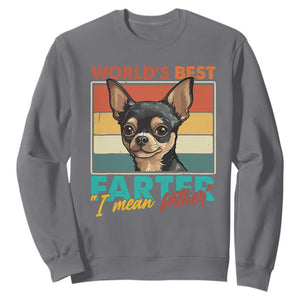 Funny World's Best Farter I Mean Father Sweatshirt Dog Dad TS11 Charcoal Print Your Wear