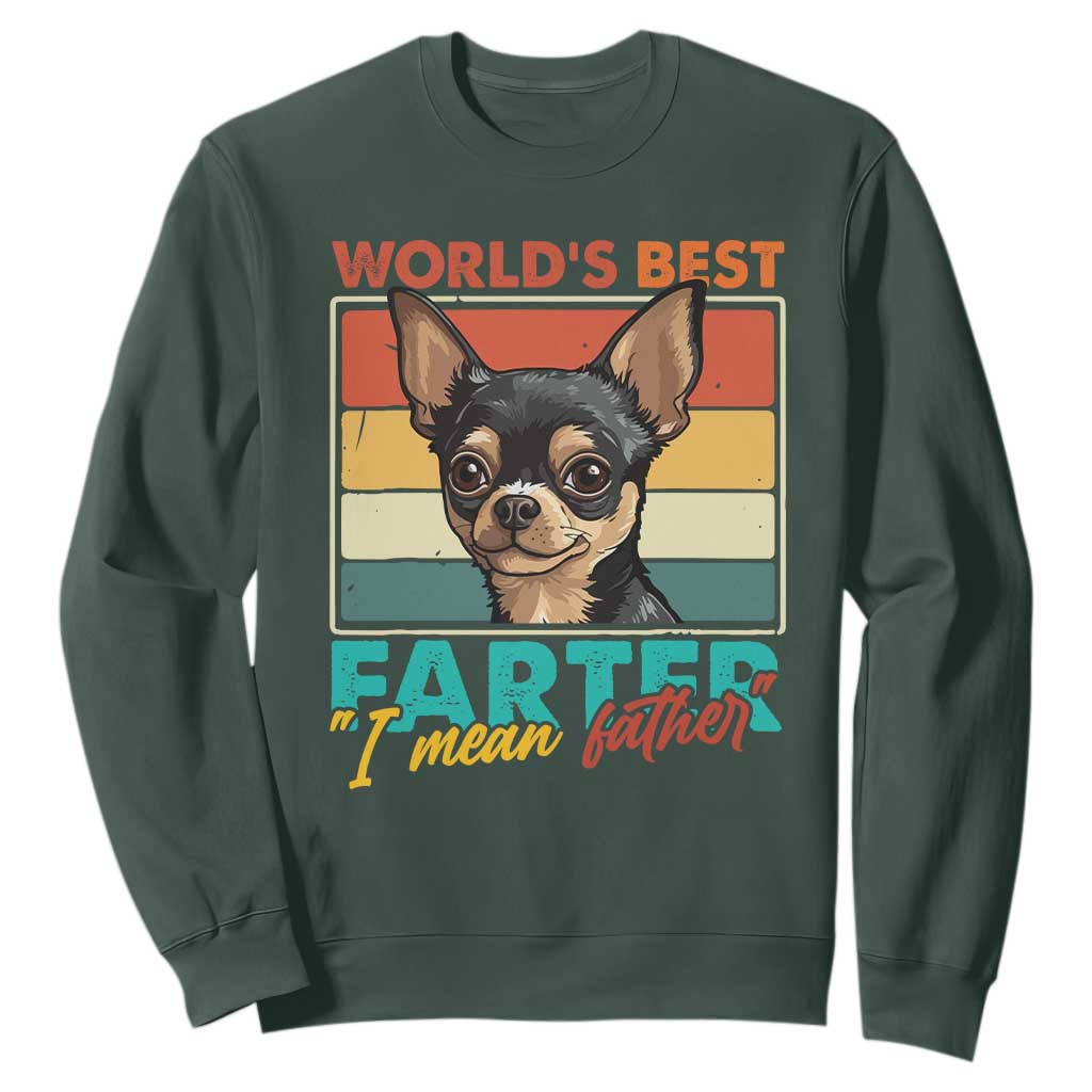 Funny World's Best Farter I Mean Father Sweatshirt Dog Dad TS11 Dark Forest Green Print Your Wear