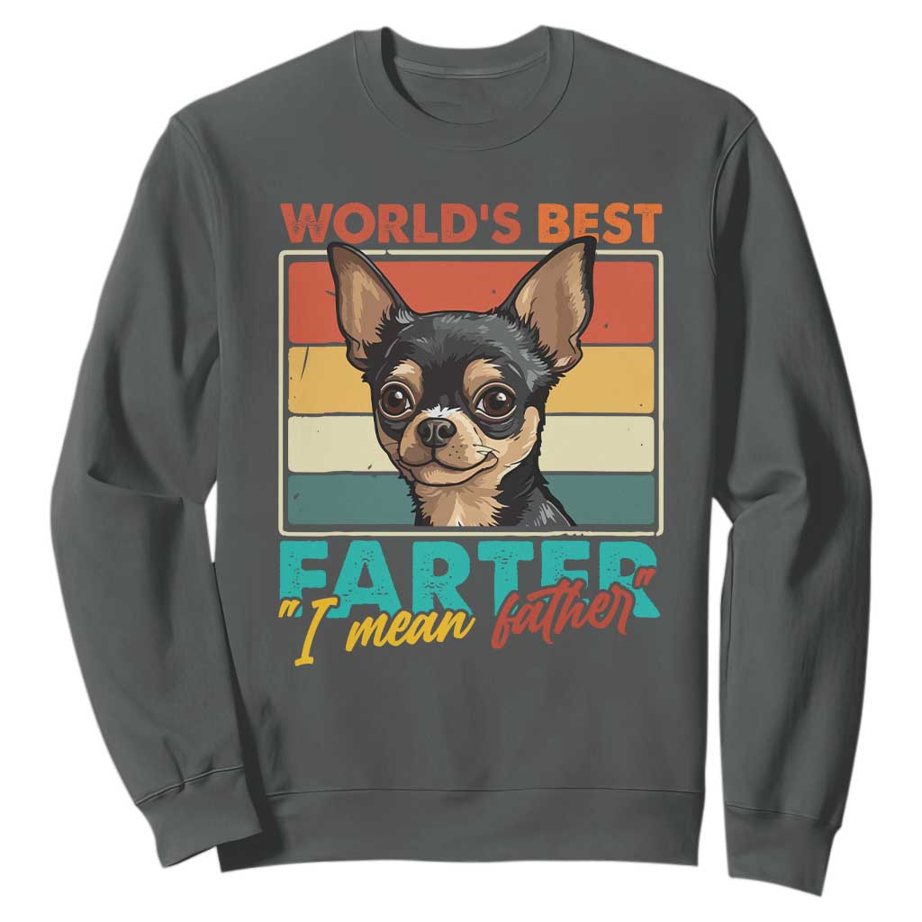 Funny World's Best Farter I Mean Father Sweatshirt Dog Dad TS11 Dark Heather Print Your Wear