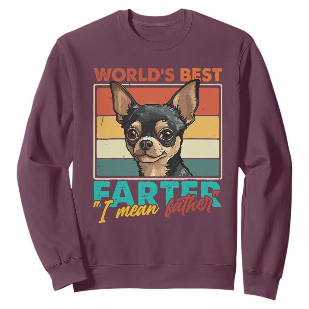 Funny World's Best Farter I Mean Father Sweatshirt Dog Dad TS11 Maroon Print Your Wear