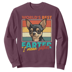 Funny World's Best Farter I Mean Father Sweatshirt Dog Dad TS11 Maroon Print Your Wear