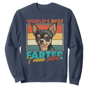 Funny World's Best Farter I Mean Father Sweatshirt Dog Dad TS11 Navy Print Your Wear