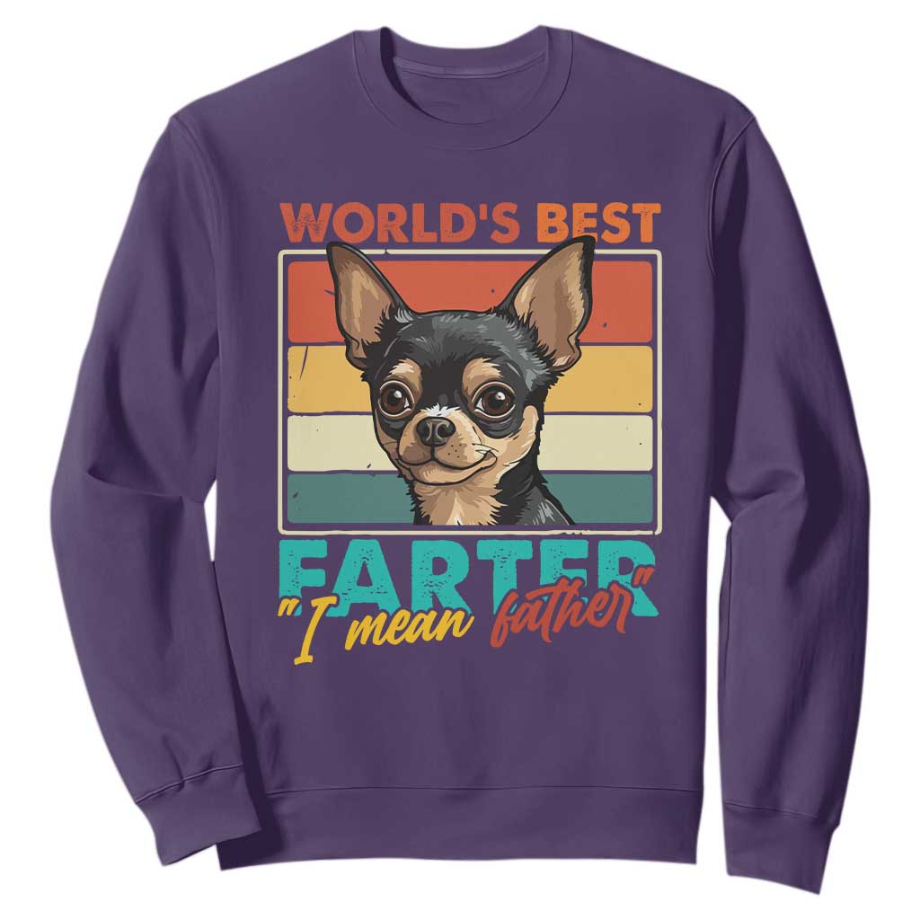 Funny World's Best Farter I Mean Father Sweatshirt Dog Dad TS11 Purple Print Your Wear