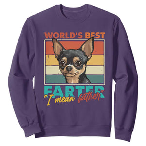 Funny World's Best Farter I Mean Father Sweatshirt Dog Dad TS11 Purple Print Your Wear
