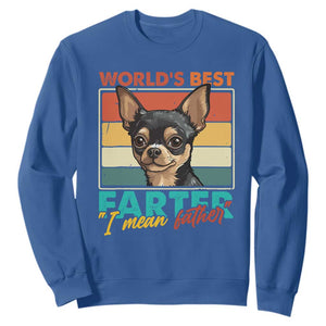 Funny World's Best Farter I Mean Father Sweatshirt Dog Dad TS11 Royal Blue Print Your Wear