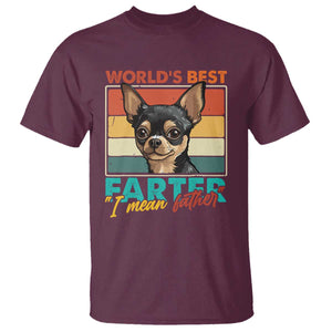 Funny World's Best Farter I Mean Father T Shirt Dog Dad TS11 Maroon Print Your Wear