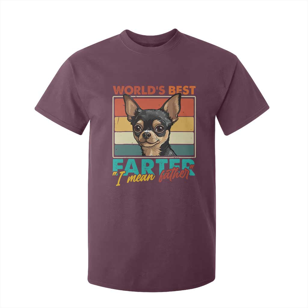 Funny World's Best Farter I Mean Father T Shirt For Kid Dog Dad TS11 Maroon Print Your Wear