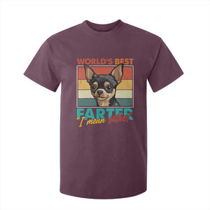 Funny World's Best Farter I Mean Father T Shirt For Kid Dog Dad TS11 Maroon Print Your Wear