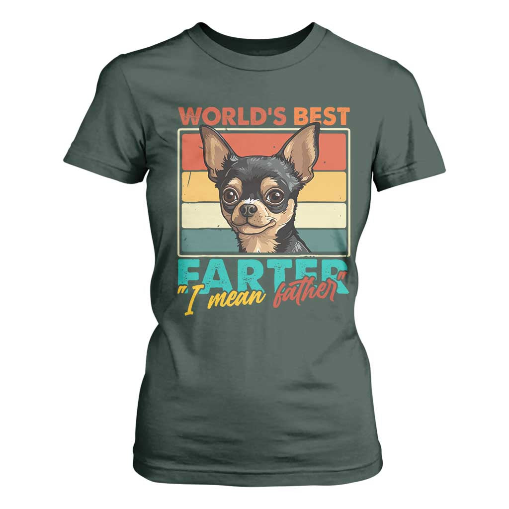 Funny World's Best Farter I Mean Father T Shirt For Women Dog Dad TS11 Dark Forest Green Print Your Wear
