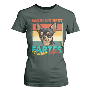 Funny World's Best Farter I Mean Father T Shirt For Women Dog Dad TS11 Dark Forest Green Print Your Wear