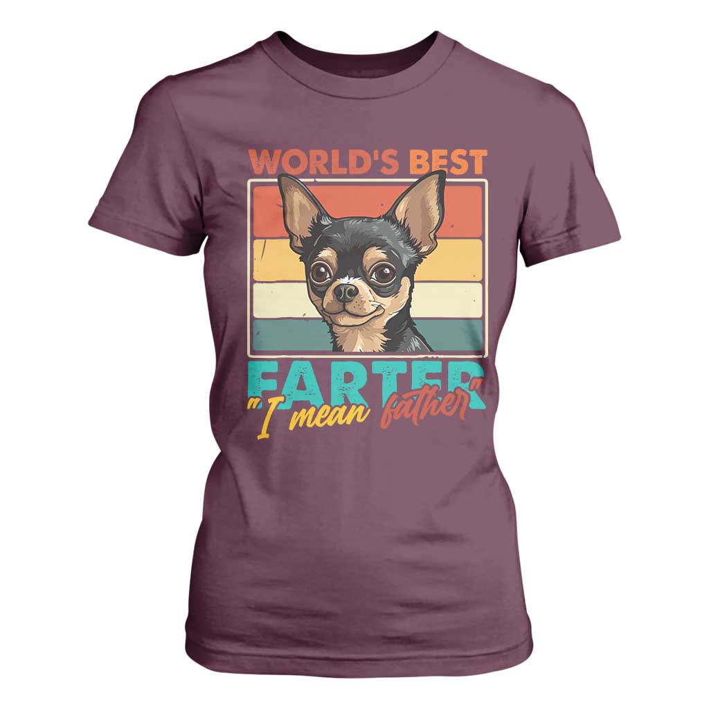 Funny World's Best Farter I Mean Father T Shirt For Women Dog Dad TS11 Maroon Print Your Wear