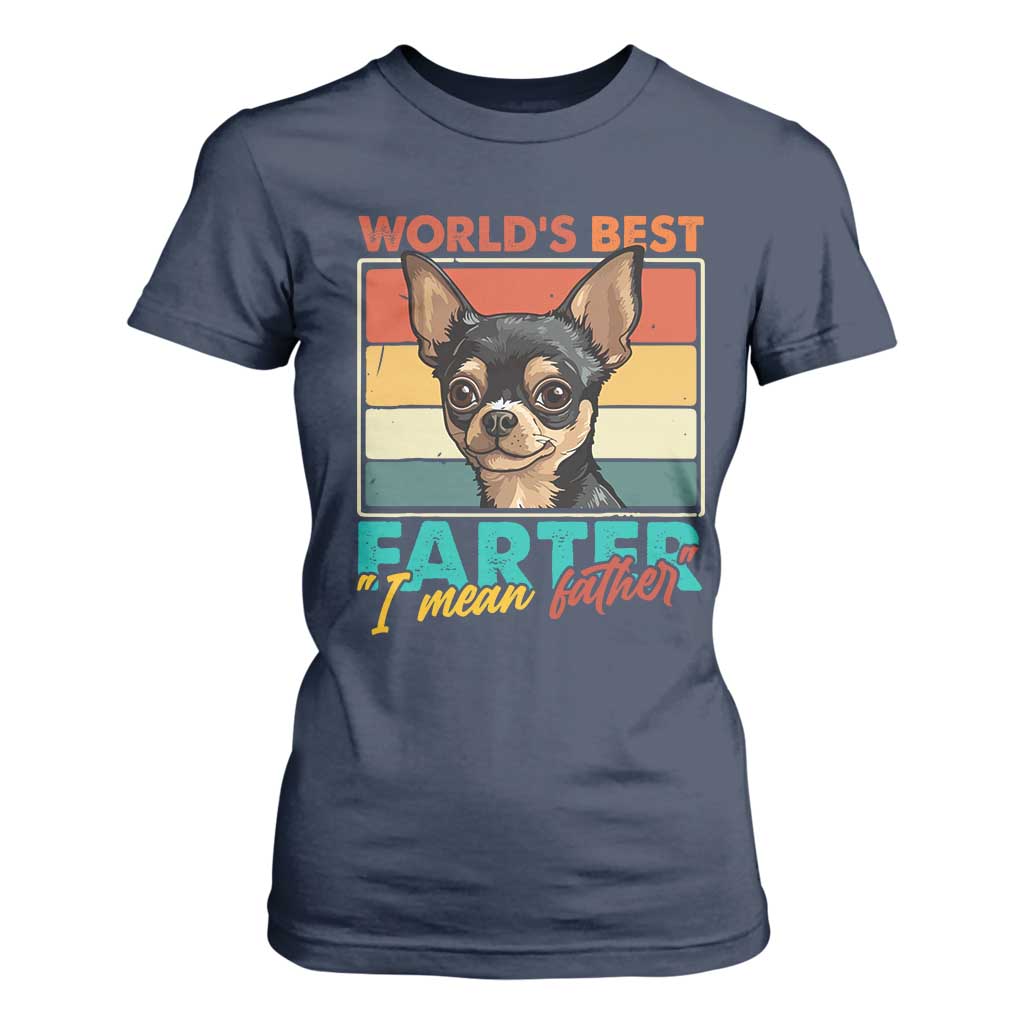 Funny World's Best Farter I Mean Father T Shirt For Women Dog Dad TS11 Navy Print Your Wear