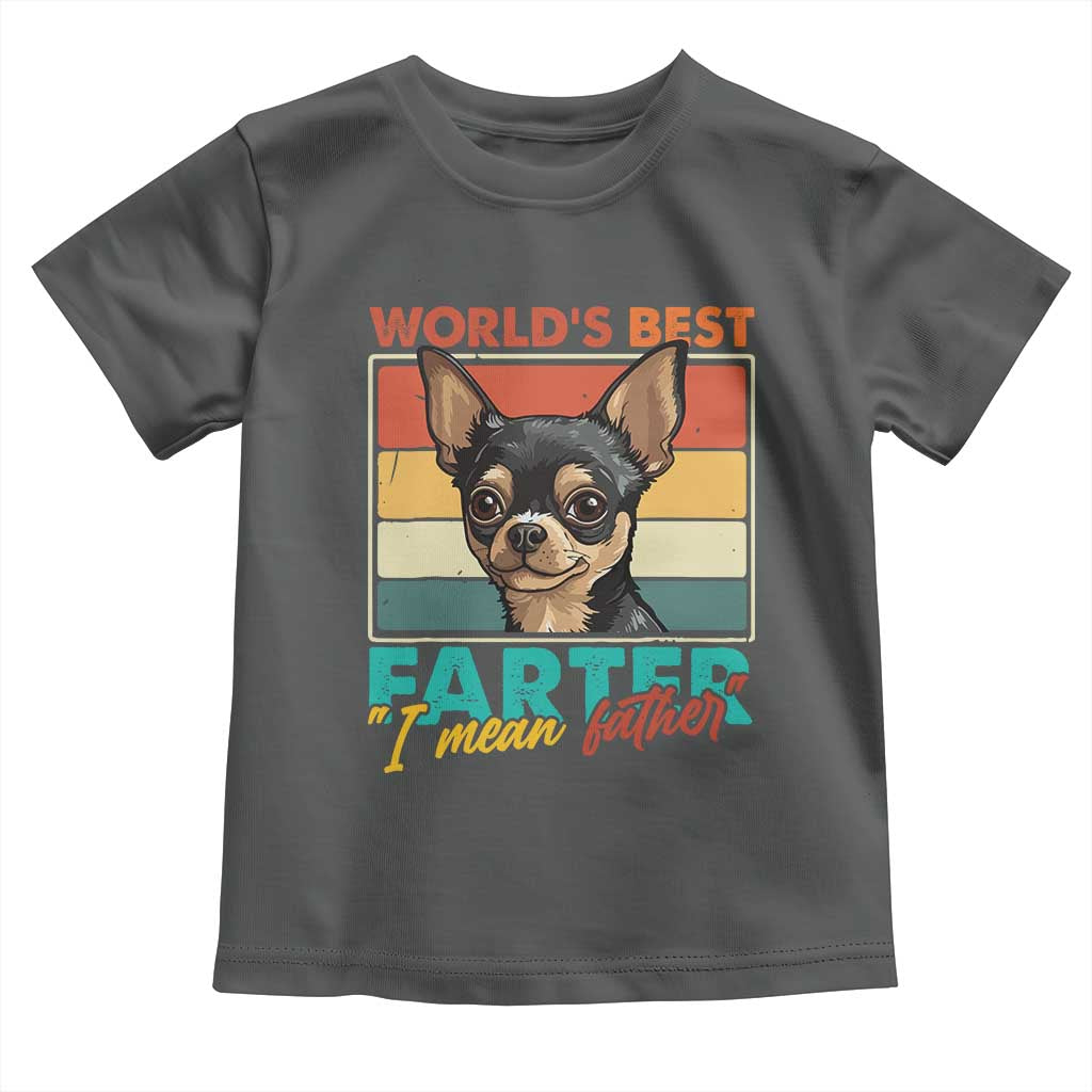 Funny World's Best Farter I Mean Father Toddler T Shirt Dog Dad TS11 Dark Heather Print Your Wear
