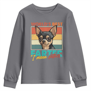 Funny World's Best Farter I Mean Father Youth Sweatshirt Dog Dad TS11 Charcoal Print Your Wear