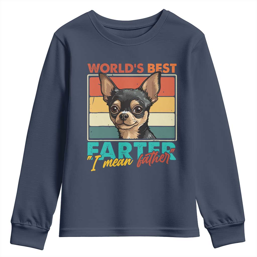 Funny World's Best Farter I Mean Father Youth Sweatshirt Dog Dad TS11 Navy Print Your Wear
