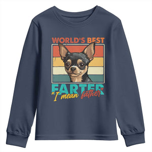 Funny World's Best Farter I Mean Father Youth Sweatshirt Dog Dad TS11 Navy Print Your Wear