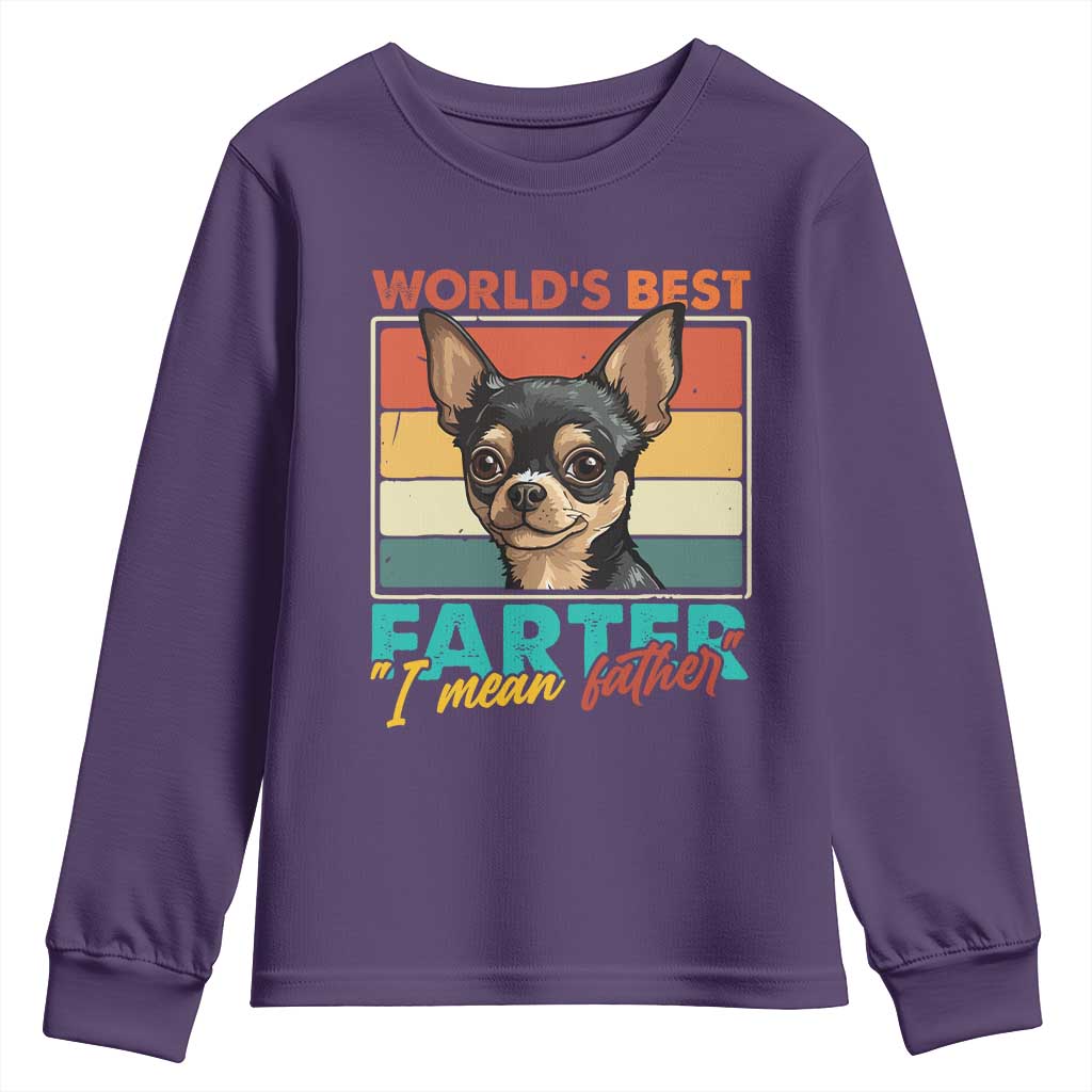 Funny World's Best Farter I Mean Father Youth Sweatshirt Dog Dad TS11 Purple Print Your Wear
