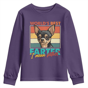 Funny World's Best Farter I Mean Father Youth Sweatshirt Dog Dad TS11 Purple Print Your Wear
