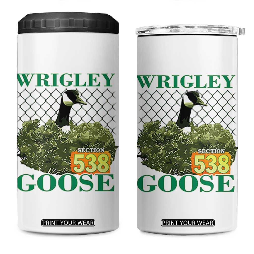 Funny Wrigley Goose 4 in 1 Can Cooler Tumbler Section 538 Chicago TS02 One Size: 16 oz White Print Your Wear
