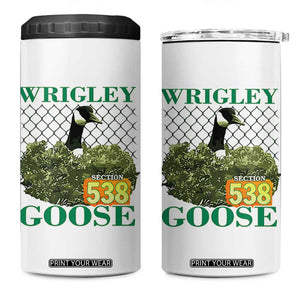 Funny Wrigley Goose 4 in 1 Can Cooler Tumbler Section 538 Chicago TS02 One Size: 16 oz White Print Your Wear