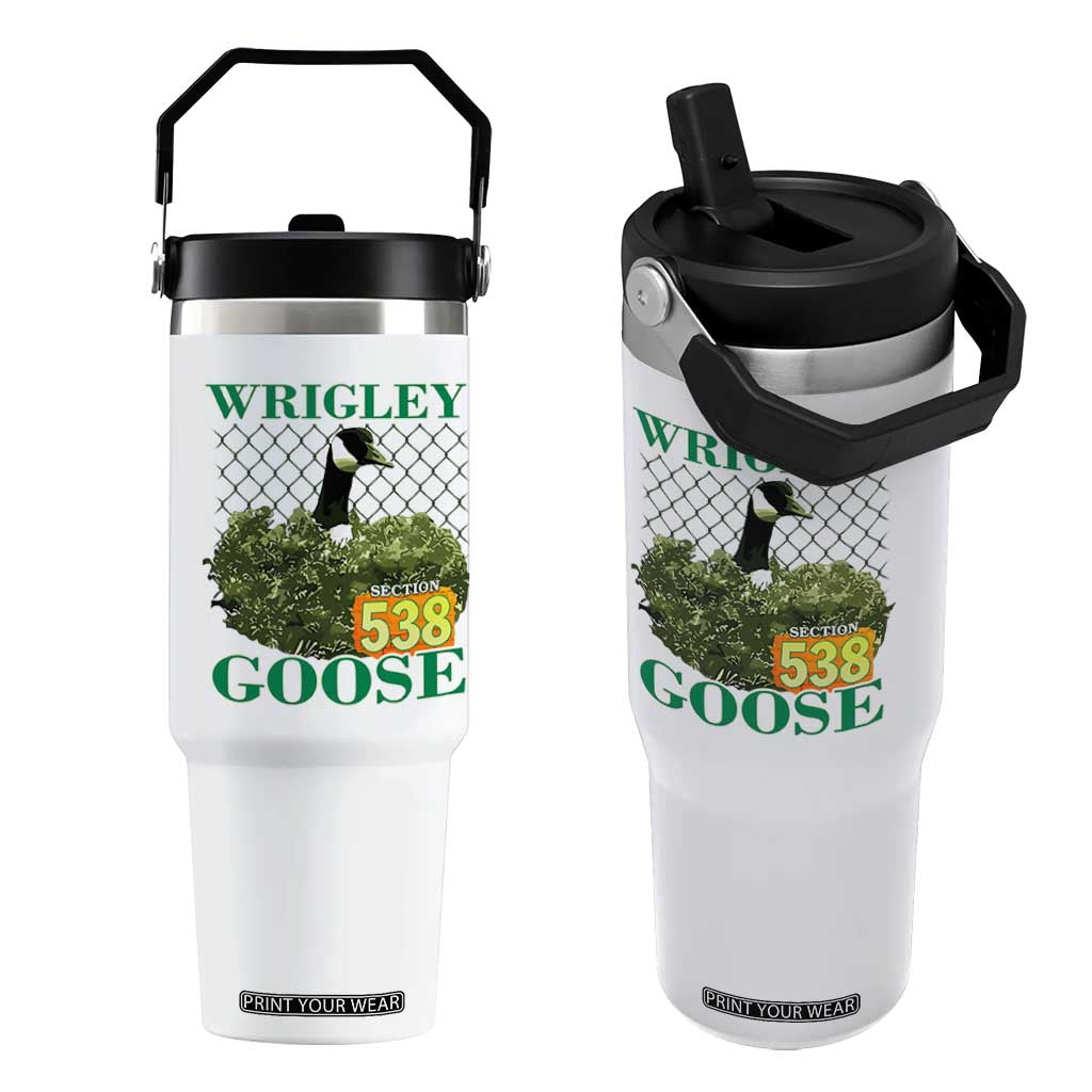 Funny Wrigley Goose Flip Straw Tumbler Section 538 Chicago TS02 One Size: 30 oz White Print Your Wear