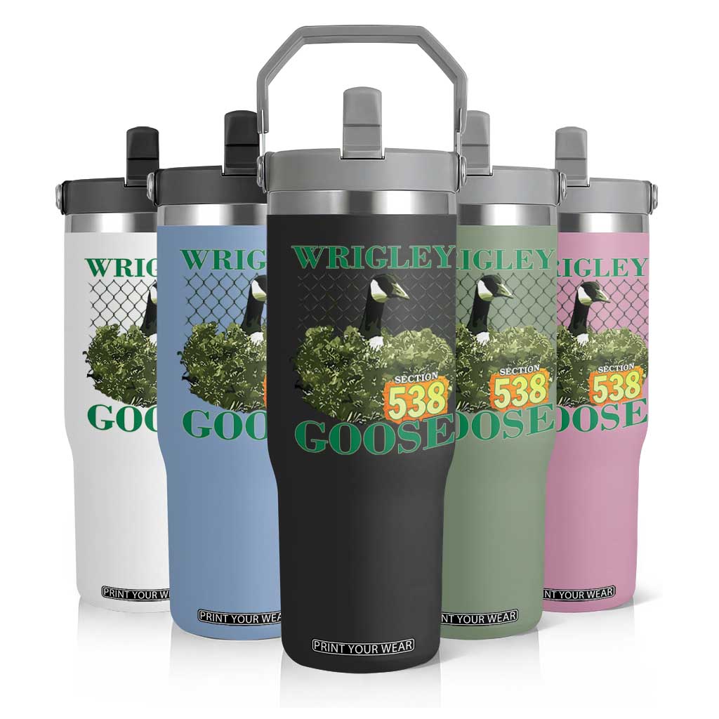 Funny Wrigley Goose Flip Straw Tumbler Section 538 Chicago TS02 Print Your Wear