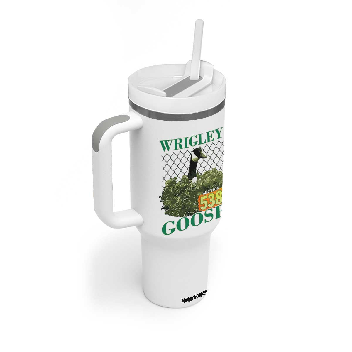Funny Wrigley Goose Tumbler With Handle Section 538 Chicago TS02 Print Your Wear