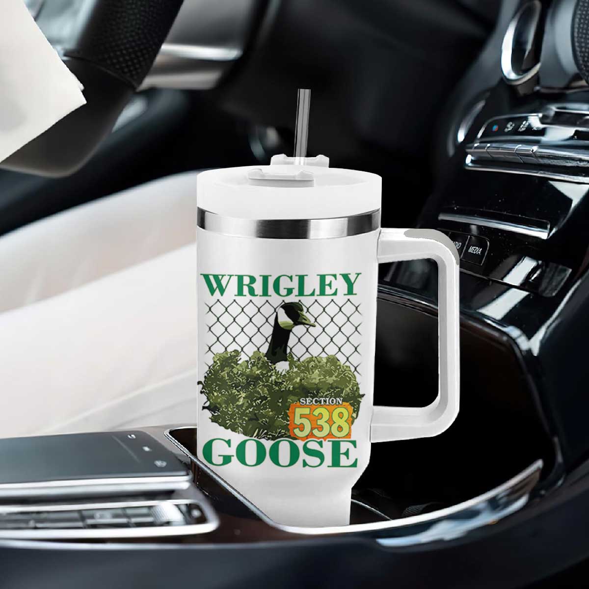Funny Wrigley Goose Tumbler With Handle Section 538 Chicago TS02 Print Your Wear