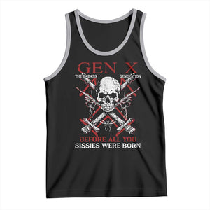 Funny X Generation Tank Top The Badass Generation Before All You Sissies Were Born Skull TS11 Black Athletic Heather Print Your Wear
