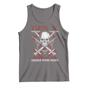 Funny X Generation Tank Top The Badass Generation Before All You Sissies Were Born Skull TS11 Deep Heather Print Your Wear