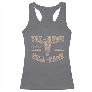 Funny Yee Haws And Hell Naws Racerback Tank Top Western Country Cowboy Longhorn Skull TS11 Charcoal Print Your Wear