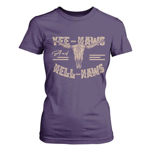 Funny Yee Haws And Hell Naws T Shirt For Women Western Country Cowboy Longhorn Skull TS11 Purple Print Your Wear